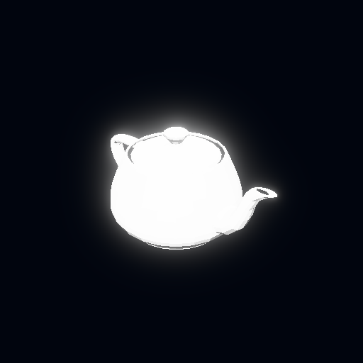 The teapot as it lands from the STL loader, before any material — the loader's own default grey