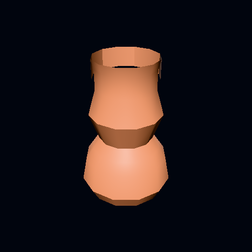 The vase mesh alone, mirror and array both switched off from the modifier panel — the same base shape the lathe, the extrude and the loop cut left behind.